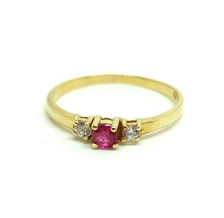 Vintage 1980s Ruby & Diamond 18ct Gold Ring