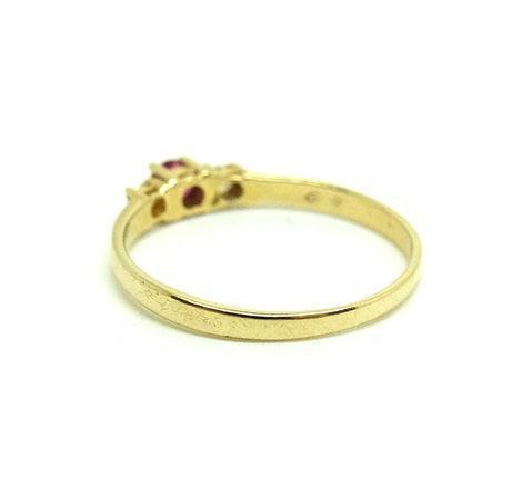 Vintage 1980s Ruby & Diamond 18ct Gold Ring
