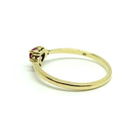 Vintage 1980s Ruby & Diamond Heart 9ct Gold Ring