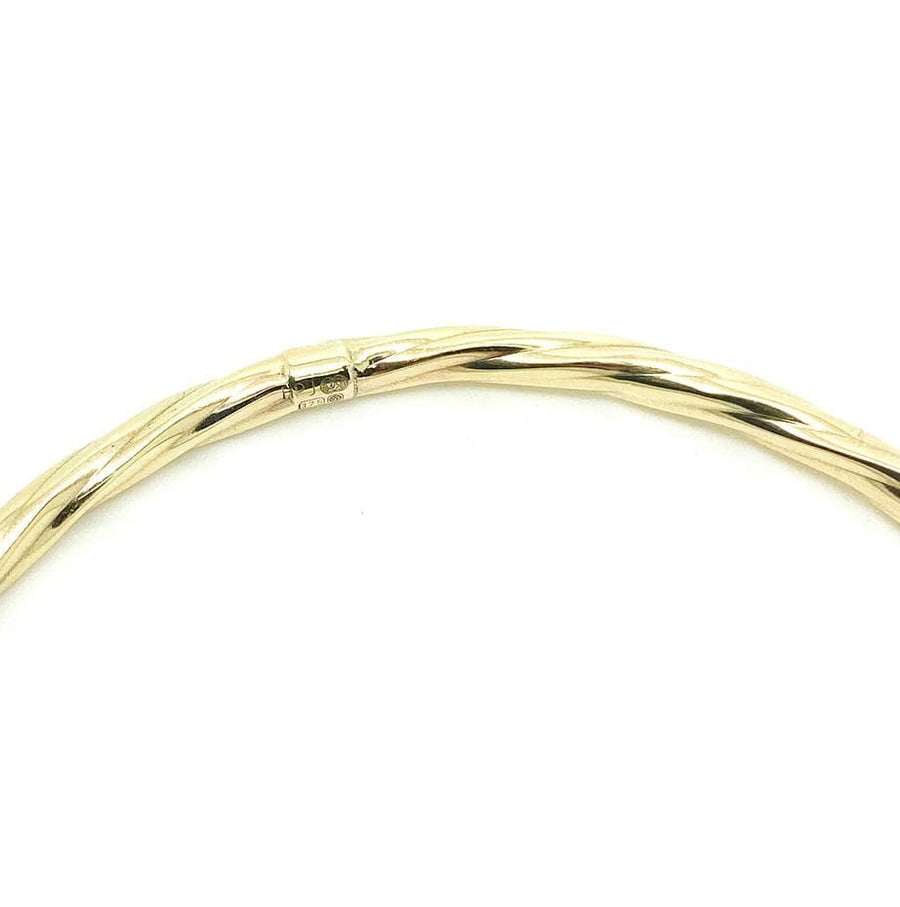 1990s Bracelet Vintage 1990s 9ct Gold Twisted Bangle Bracelet