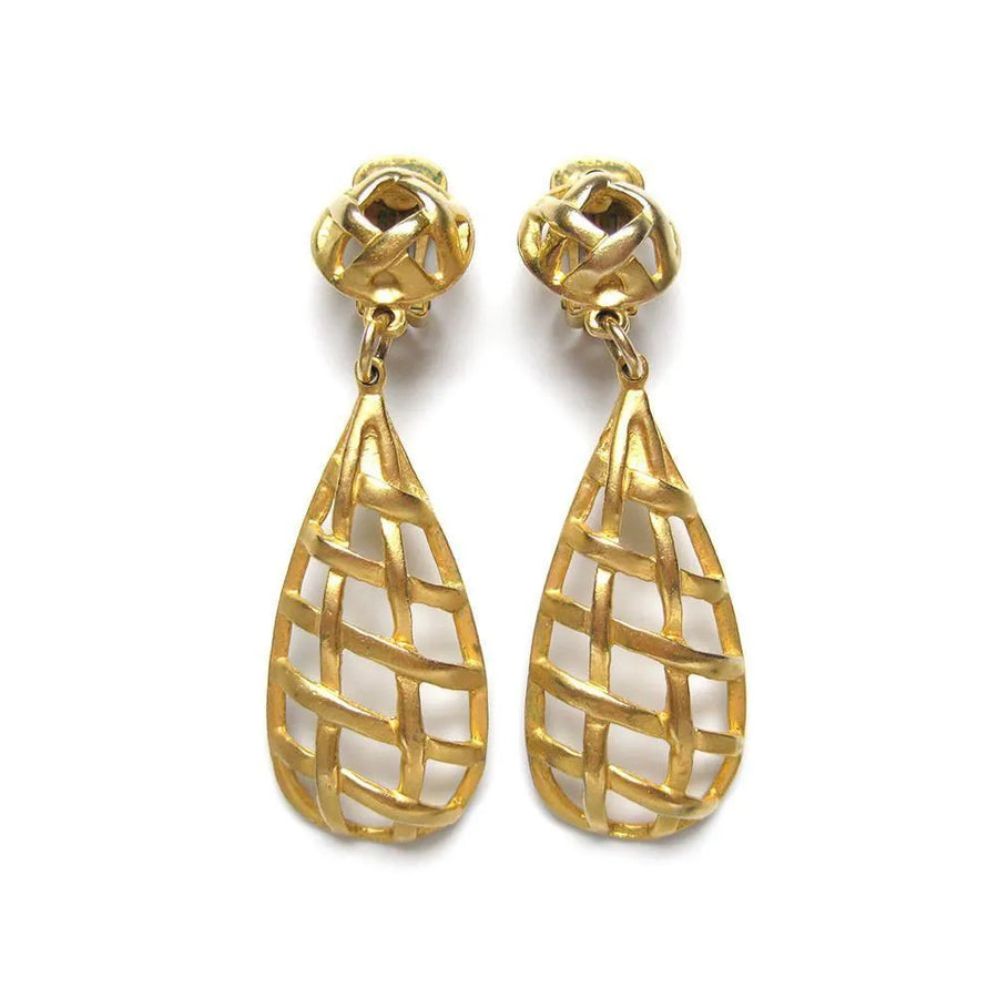 Vintage 1990's Louis Feraud Drop Earrings - Mayveda Jewelry