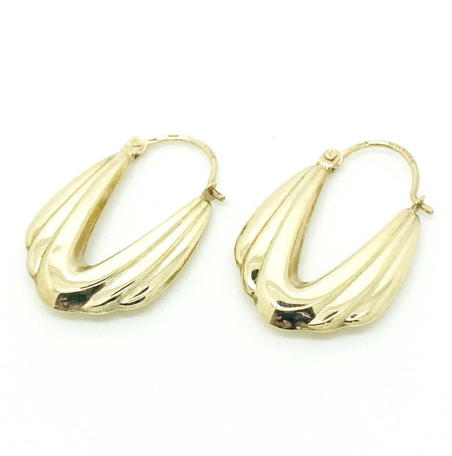 1990s Earrings Vintage 1990s 9ct Gold Hoop Creole Hoop Earrings Mayveda Jewellery
