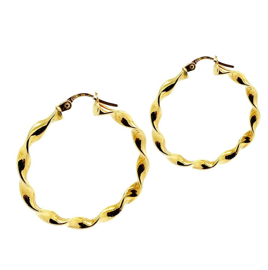 1990s Earrings Vitnage 1990s Italian 9ct Gold Hoop Earrings