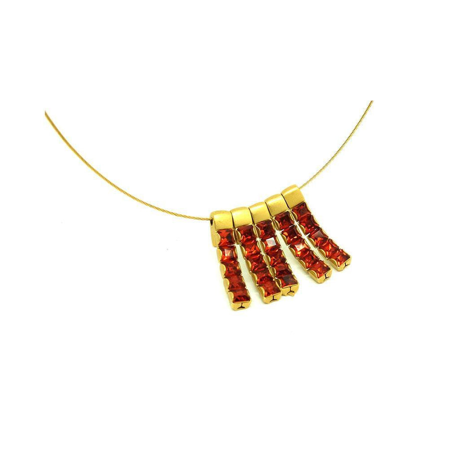 Vintage 1990s Red Swarovski Necklace