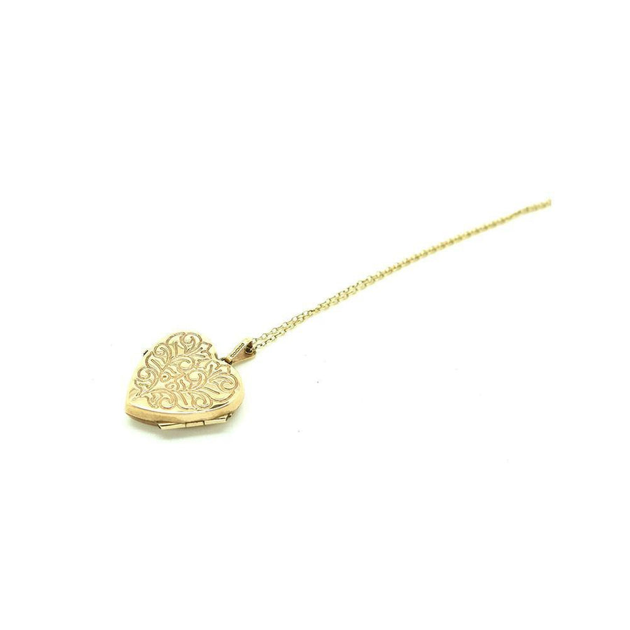 Vintage 1991 9ct Gold Heart Locket Necklace