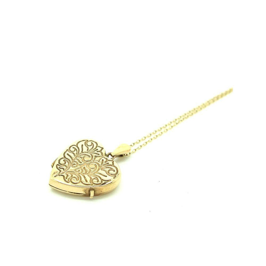 Vintage 1991 9ct Gold Heart Locket Necklace