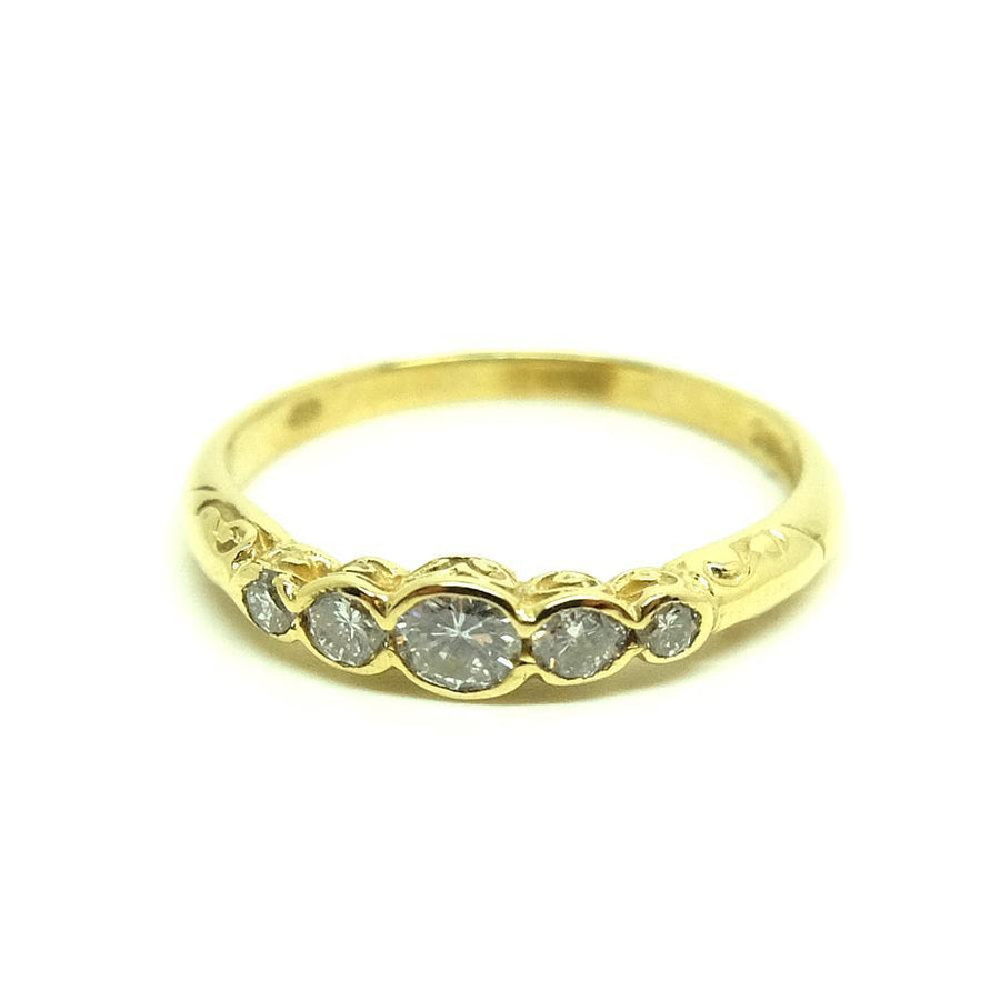 Vintage 1990s 18ct Diamond Five Stone Diamond Ring