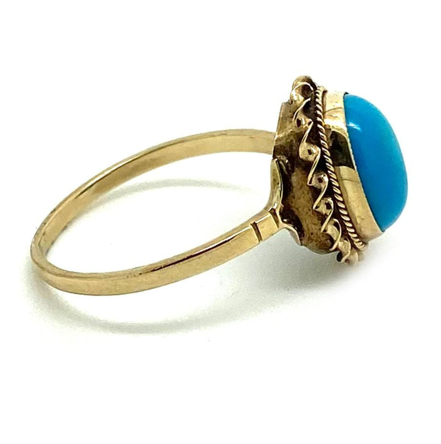 1990s Ring Vintage 1990s Turquoise 9ct Gold Ring