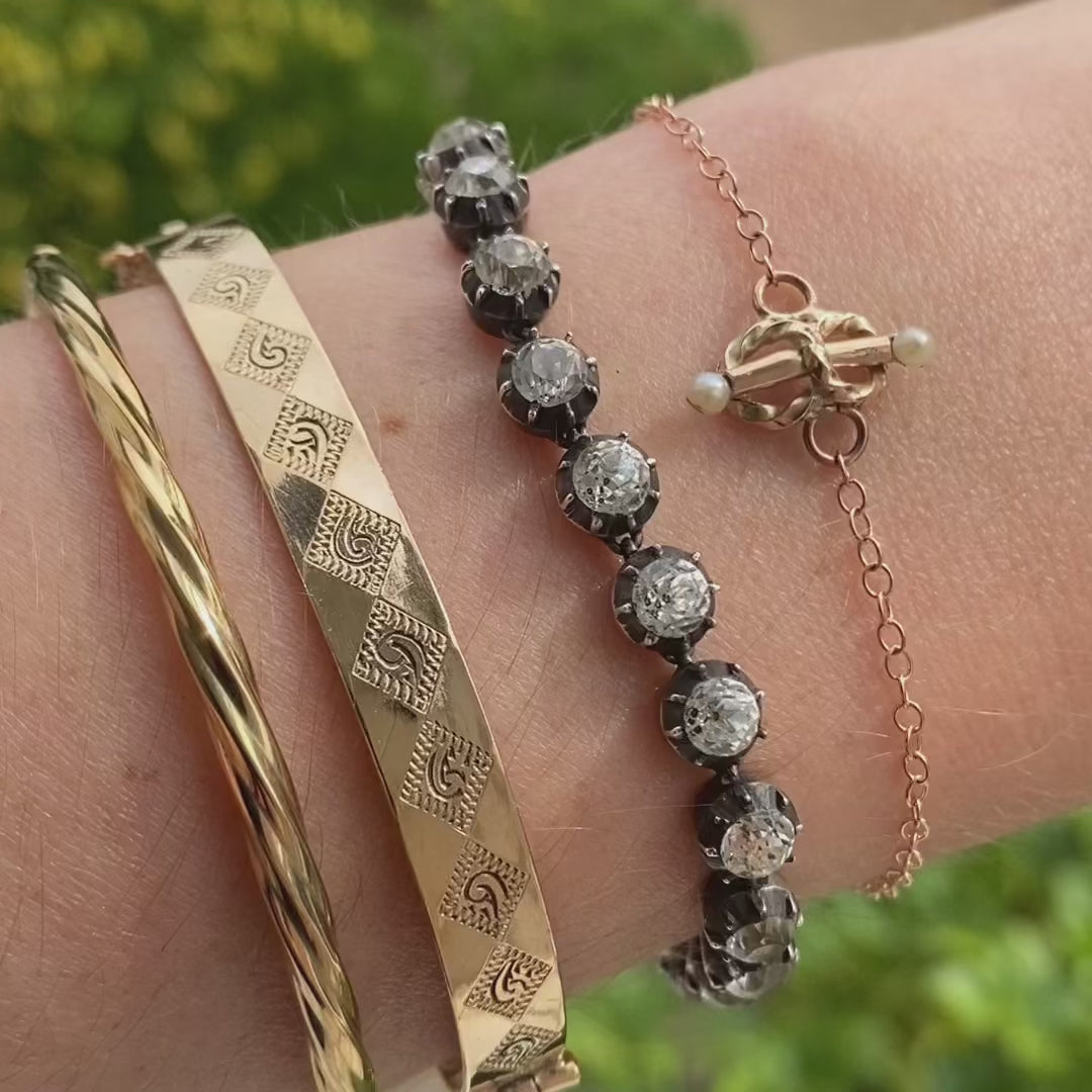 Pulsera antigua de plata y oro con pasta georgiana, video