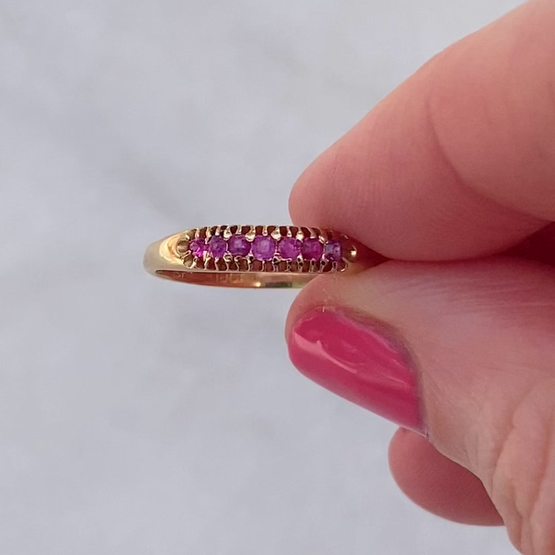 Antique Edwardian Ruby 18ct Gold Ring, video