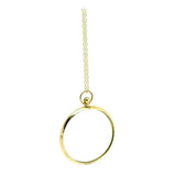 Antique 1915 9ct Yellow Gold Glass Locket Necklace