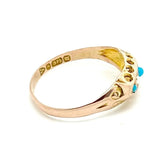 Antique 1917 Turquoise Pearl 9ct Gold Ring