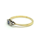 Antique Art Deco Sapphire & Diamond 18ct Gold Ring