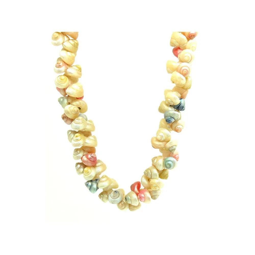 Victorian Pastel Dyed Shell Bead Antique Necklace