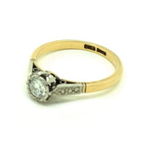 Antique Edwardian 18ct Gold Diamond Platinum Ring