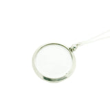 Antique Edwardian 1908 Glass Silver Locket Necklace