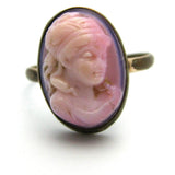 Antique Edwardian 1910 Cameo Pink Ring