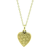 Antique Edwardian 9ct Gold Ivy Heart Charm Necklace