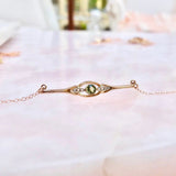Antique Edwardian 9ct Rose Gold Peridot Pearl Necklace