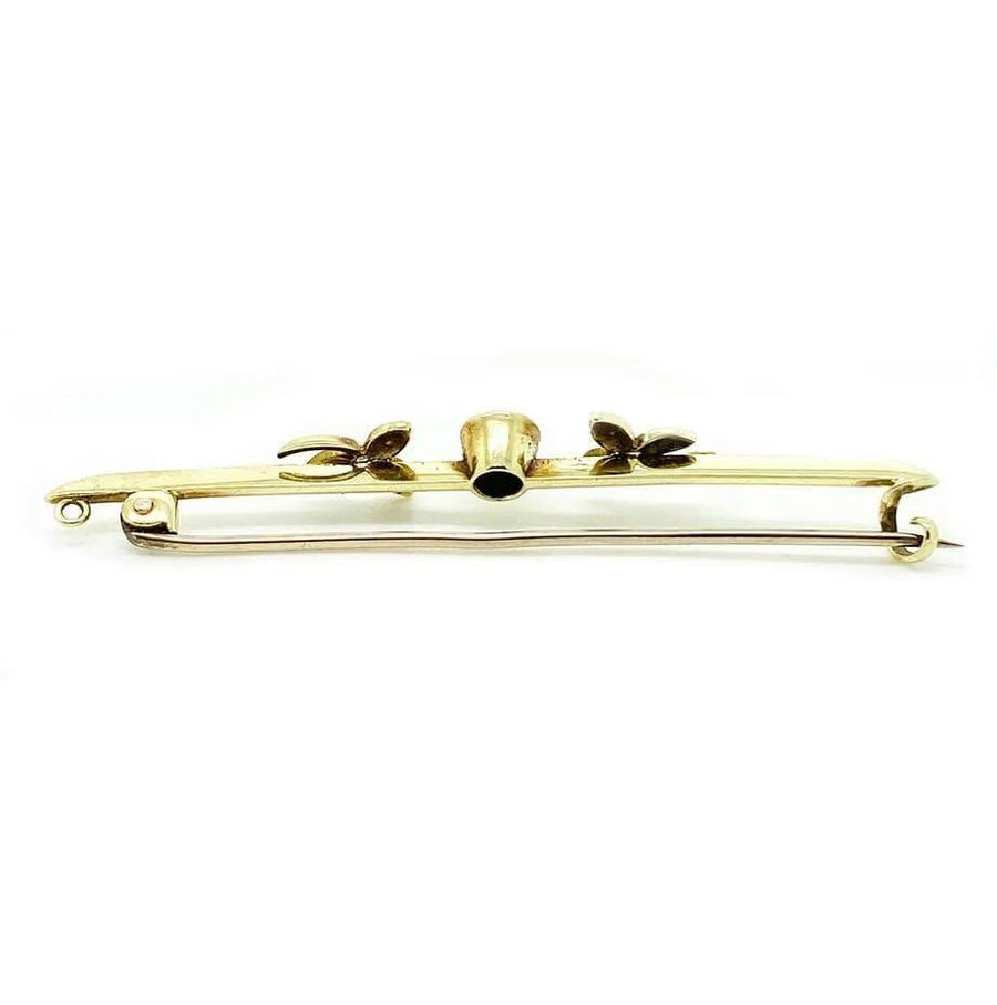 Antique Edwardian Amethyst 15ct Bar Brooch