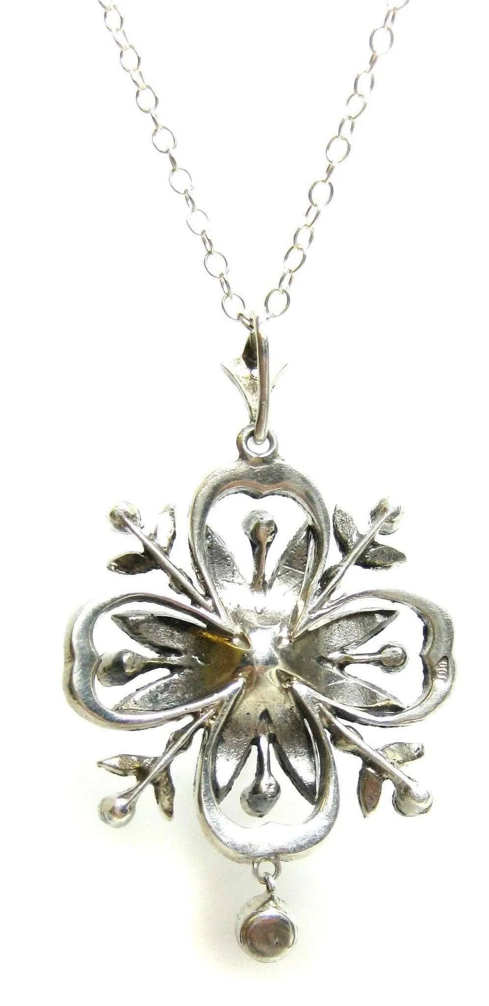 Antique Edwardian Paste Silver Pendant, view 2