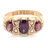 Antique Edwardian Rhodolite Garnet 9ct Rose Gold Ring