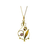 Antique Edwardian Rose Gold Lavalier Pendant Necklace