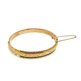 Antique George V 1919 9ct Yellow Gold Rope Bangle Bracelet