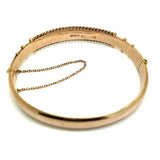 Antique George V 1919 9ct Yellow Gold Rope Bangle Bracelet