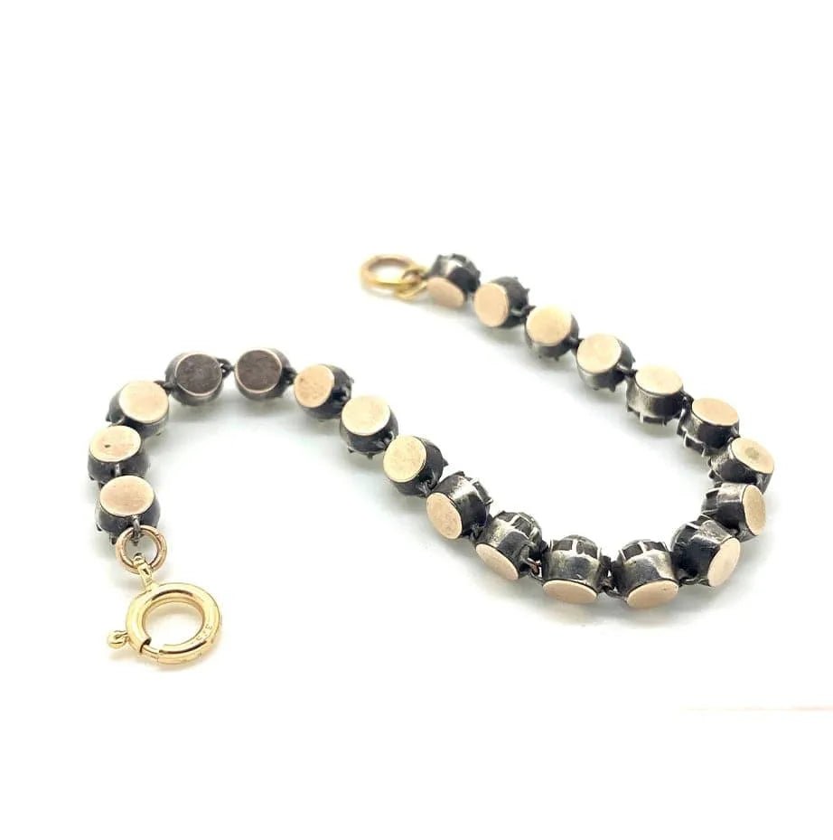 Pulsera antigua de plata y oro con pasta georgiana, view 5