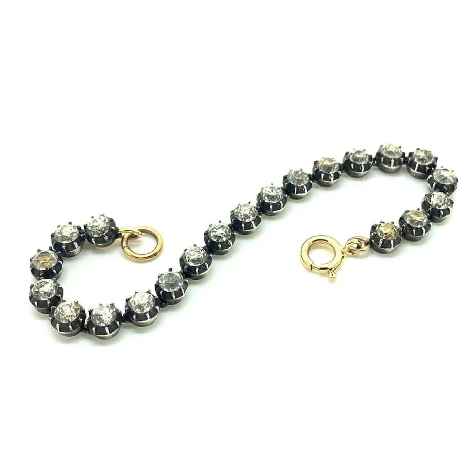 Pulsera antigua de plata y oro con pasta georgiana