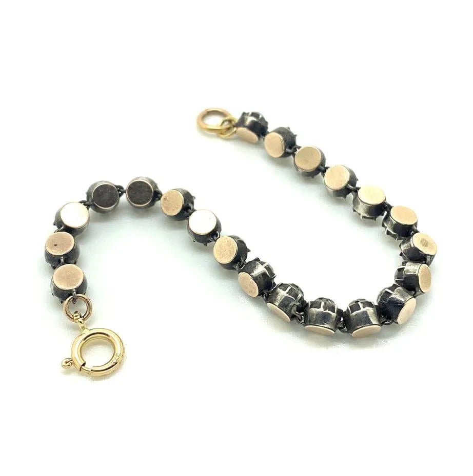 Pulsera antigua de plata y oro con pasta georgiana, view 6