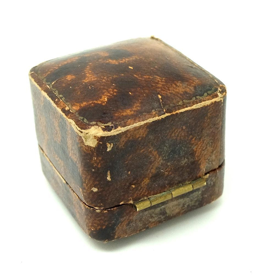 ANTIQUE Jewellery Box Antique Square Brown Leather Jewellery Box