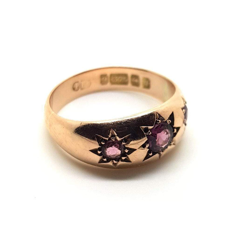 Réservé - Antique 1915 9ct Rose Gold Star Celestial Gypsy Ring