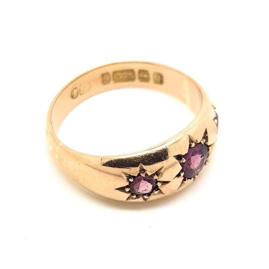 Réservé - Antique 1915 9ct Rose Gold Star Celestial Gypsy Ring