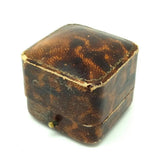 Antique Square Brown Leather English Jewellery Box