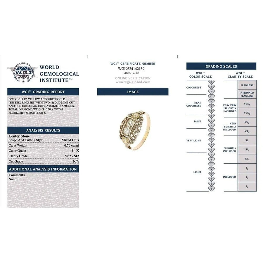 Antique Victorian 0.70ct Diamond 14ct Gold Ring