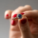 Antique Victorian 0.85ct Sapphire Old Cut Diamond Ring