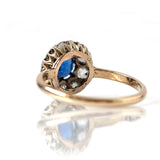 Antique Victorian 0.85ct Sapphire Old Cut Diamond Ring
