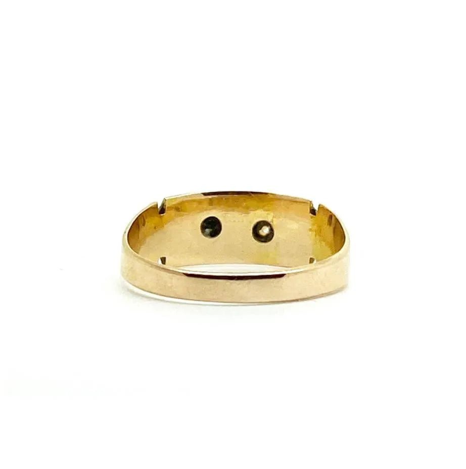 Anillo victoriano antiguo de 0,10 ct con perla dividida de diamantes de 15 quilates, view 4