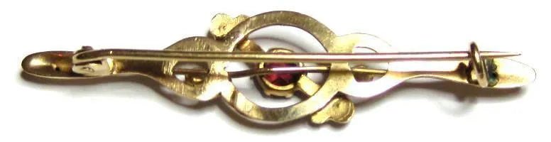 Antique Victorian (1837 - 1901) Gold Garnet Brooch