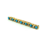Antique Victorian (1837 - 1901) Pearl & Turquoise Gold Bar Brooch