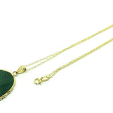 Antique Victorian (1837 - 1901) Scottish Moss Agate Slice Pendant Necklace