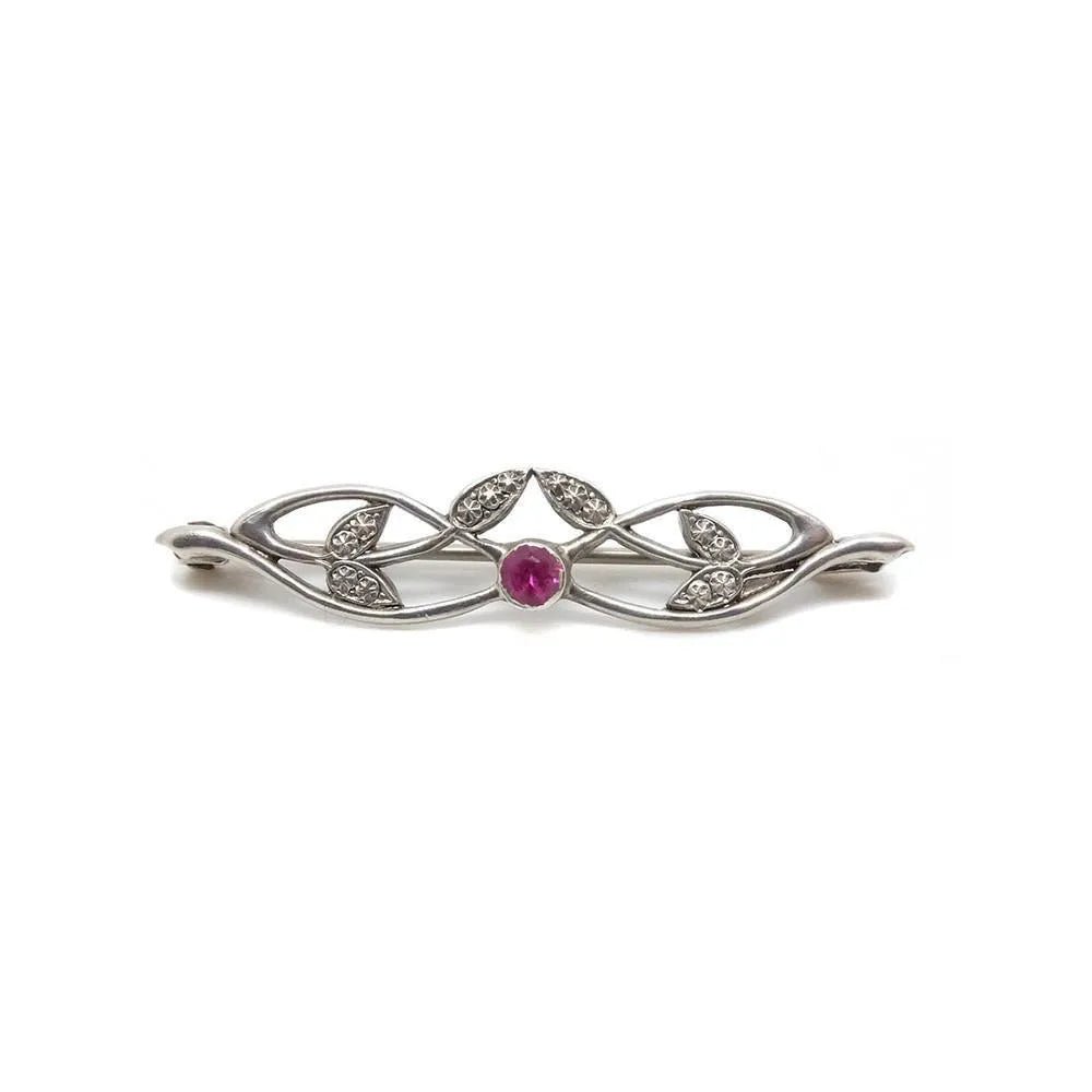 Broche de hoja de pasta de plata de ley victoriana antigua (1837-1901), view 5