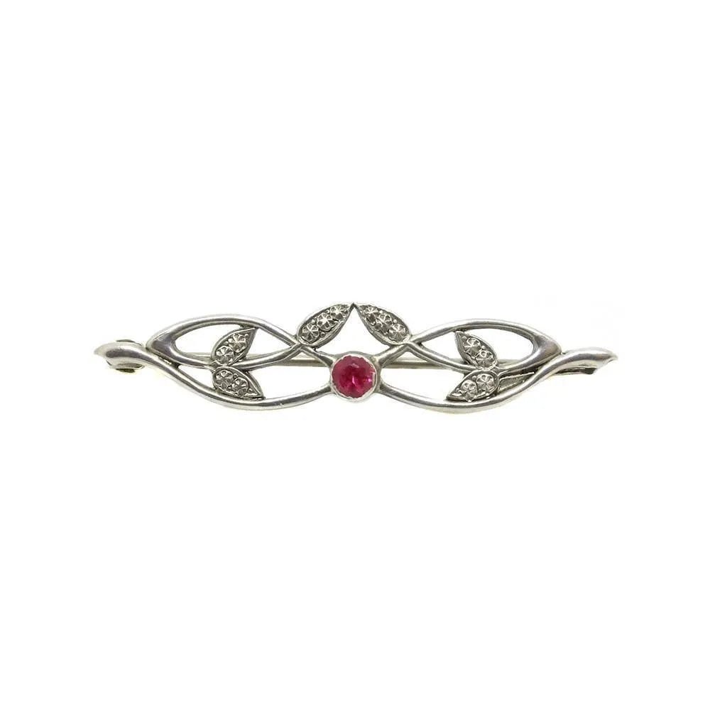 Broche de hoja de pasta de plata de ley victoriana antigua (1837-1901), view 6