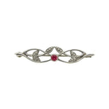 Antique Victorian (1837 - 1901) Sterling Silver Paste Leaf Brooch
