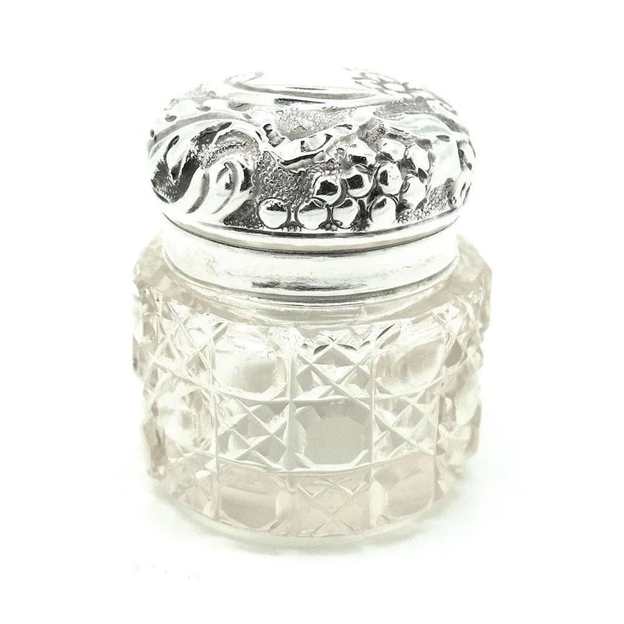 Antique Victorian 1837 Sterling Silver & Glass Jewellery Box