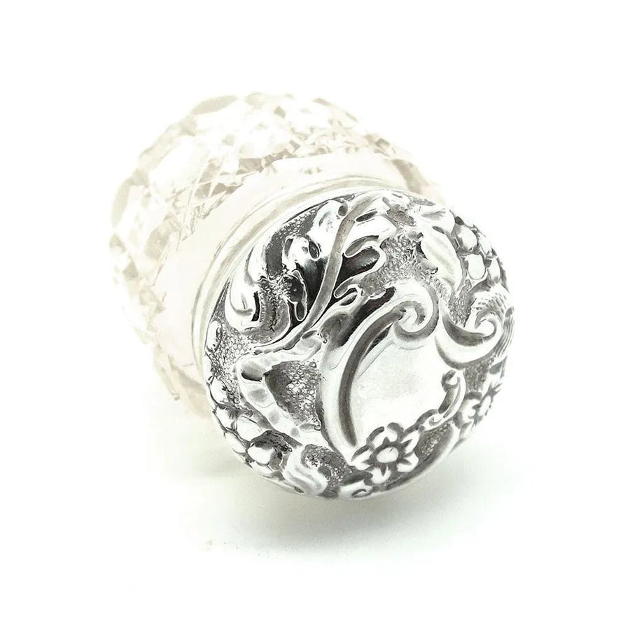 Antique Victorian 1837 Sterling Silver & Glass Jewellery Box