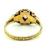 Antique Victorian 1873 Garnet Emerald 15ct Gold Ring