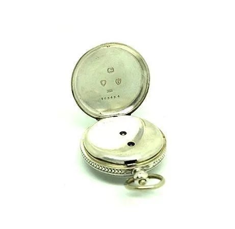 Antique Victorian 1882 Sterling Silver Pocket Watch, view 4